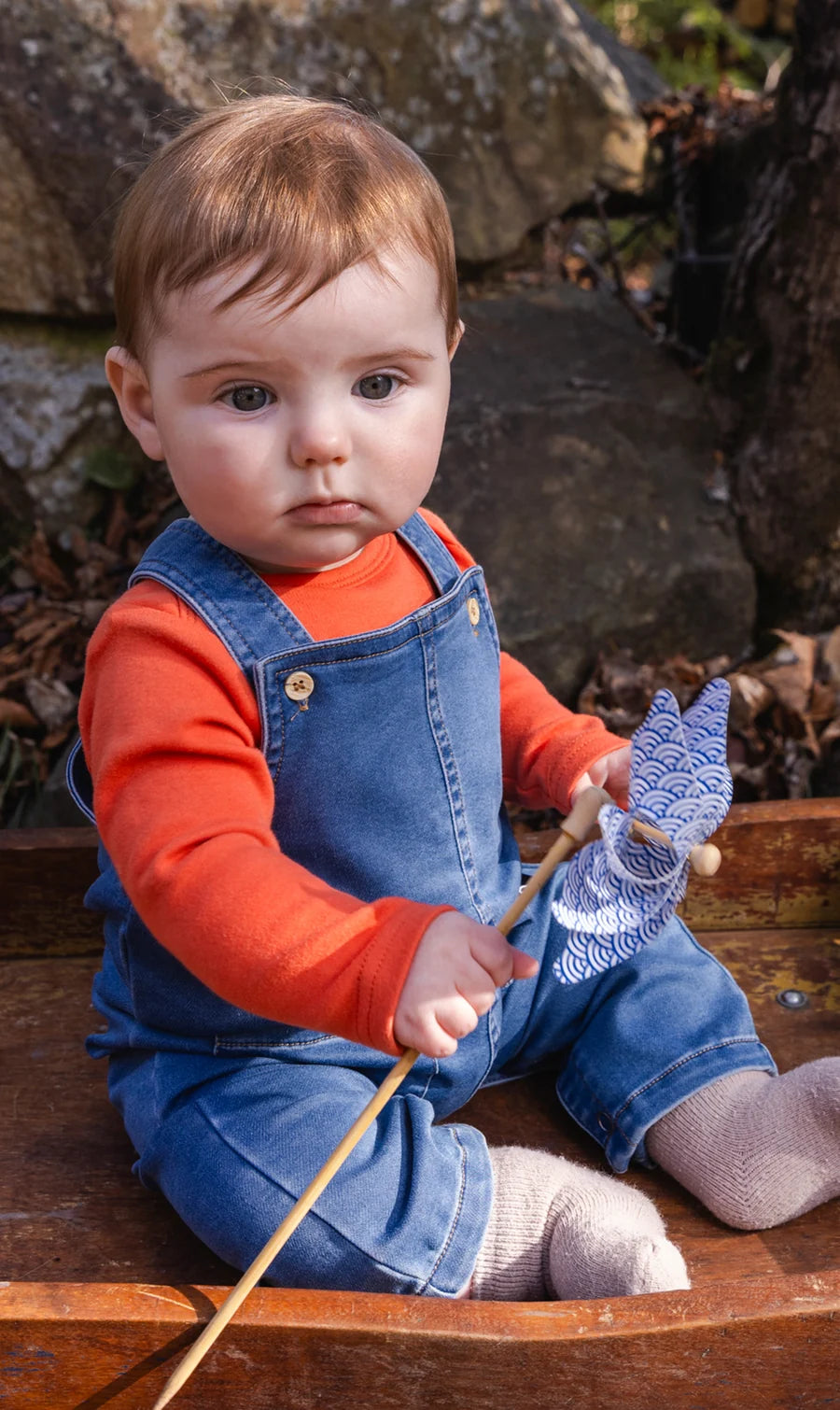 Deux Par Deux French Terry Denim Overall - Light Blue Denim