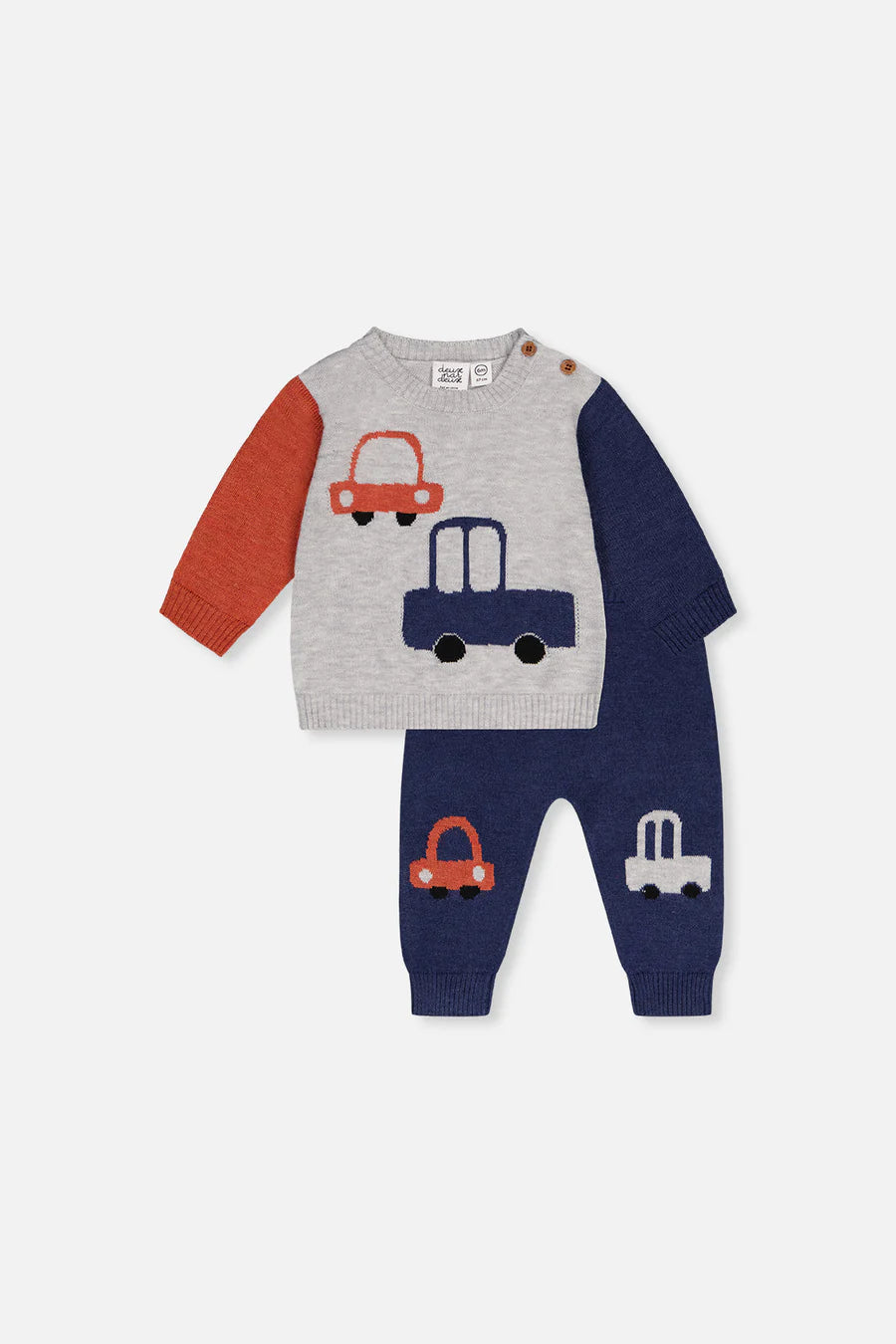 Deux Par Deux Knitted Top and Pant Set - Bijou Blue