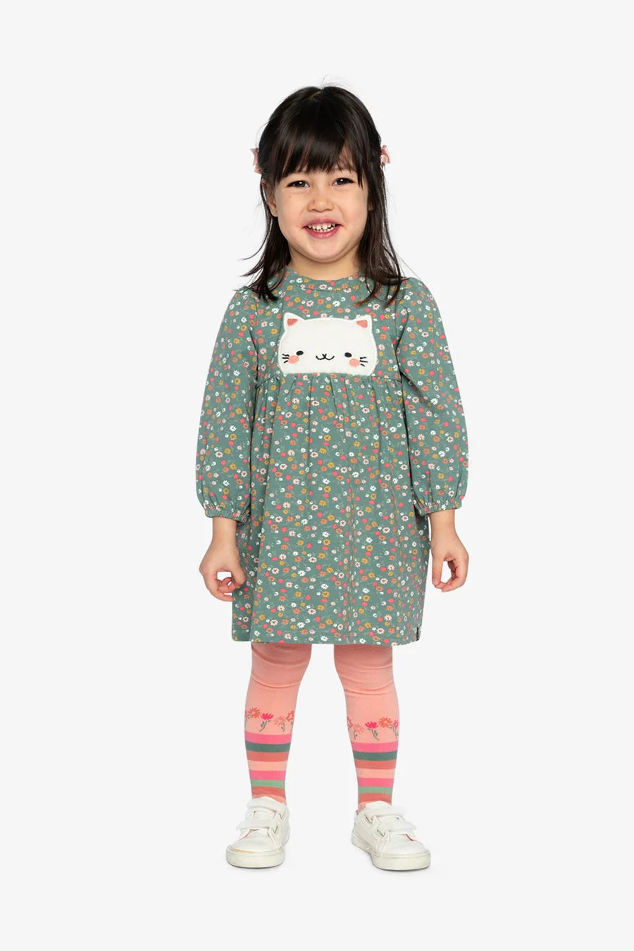 Deux Par Deux Organic Cotton Printed Dress - Ditsy Flower