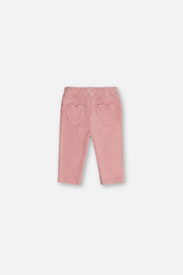 Deux Par Deux Baby Stretch Velour Treggings - Silver Pink