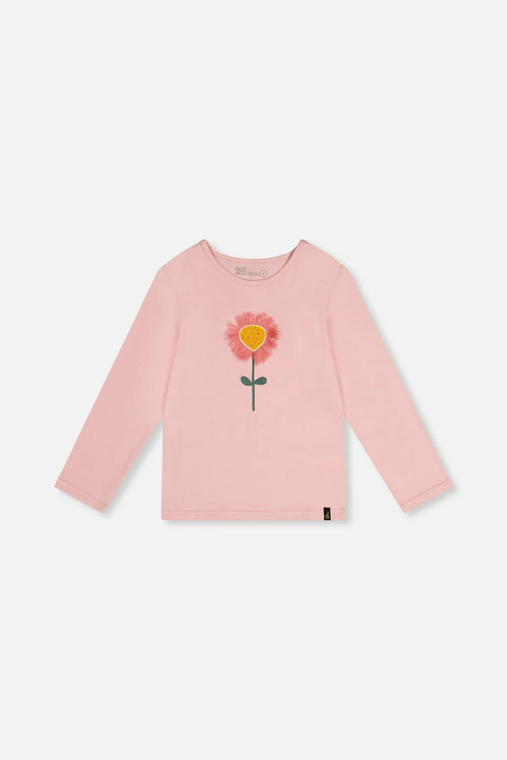 Deux Par Deux Oeganic Cotton Long Sleeve Printed Shirt - Silver Pink