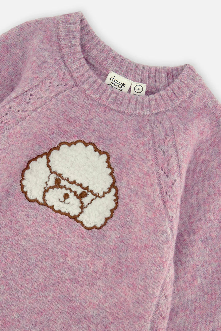 Deux Par Deux Poodle Knit Sweater - Lavender
