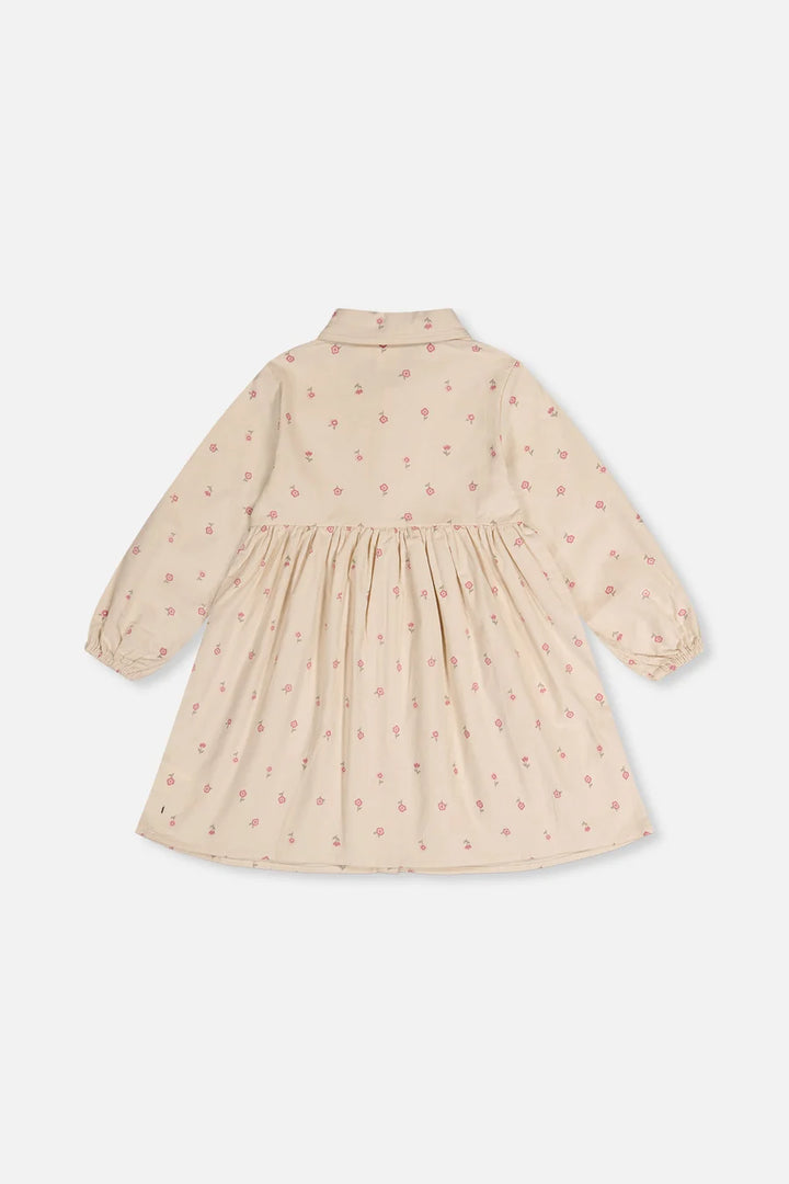 Deux Par Deux Corduroy Shirt Dress - Beige Floral