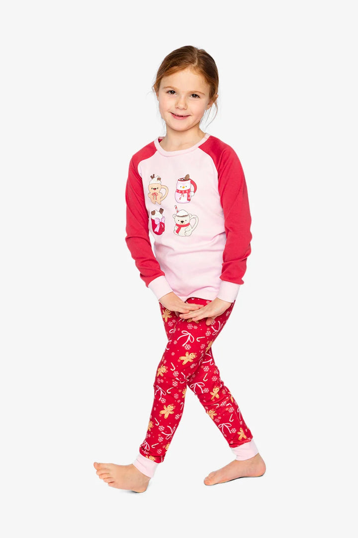 Deux Par Deux Organic Cotton Two Piece Pajama Set - Printed Gingerbread