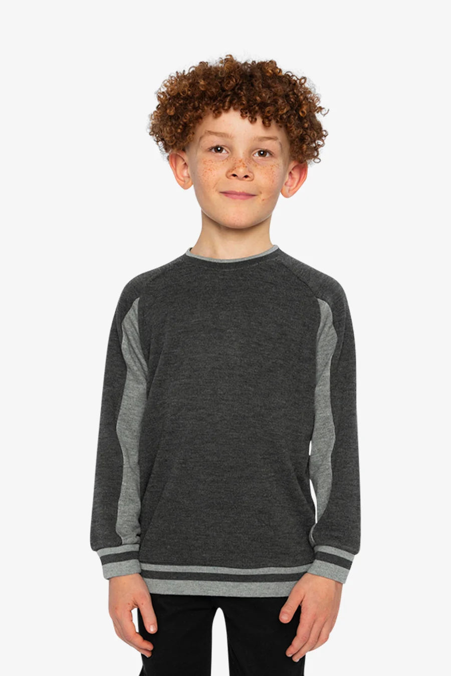 Deux Par Deux Soft Back Rib Sweater - Charcoal Mix