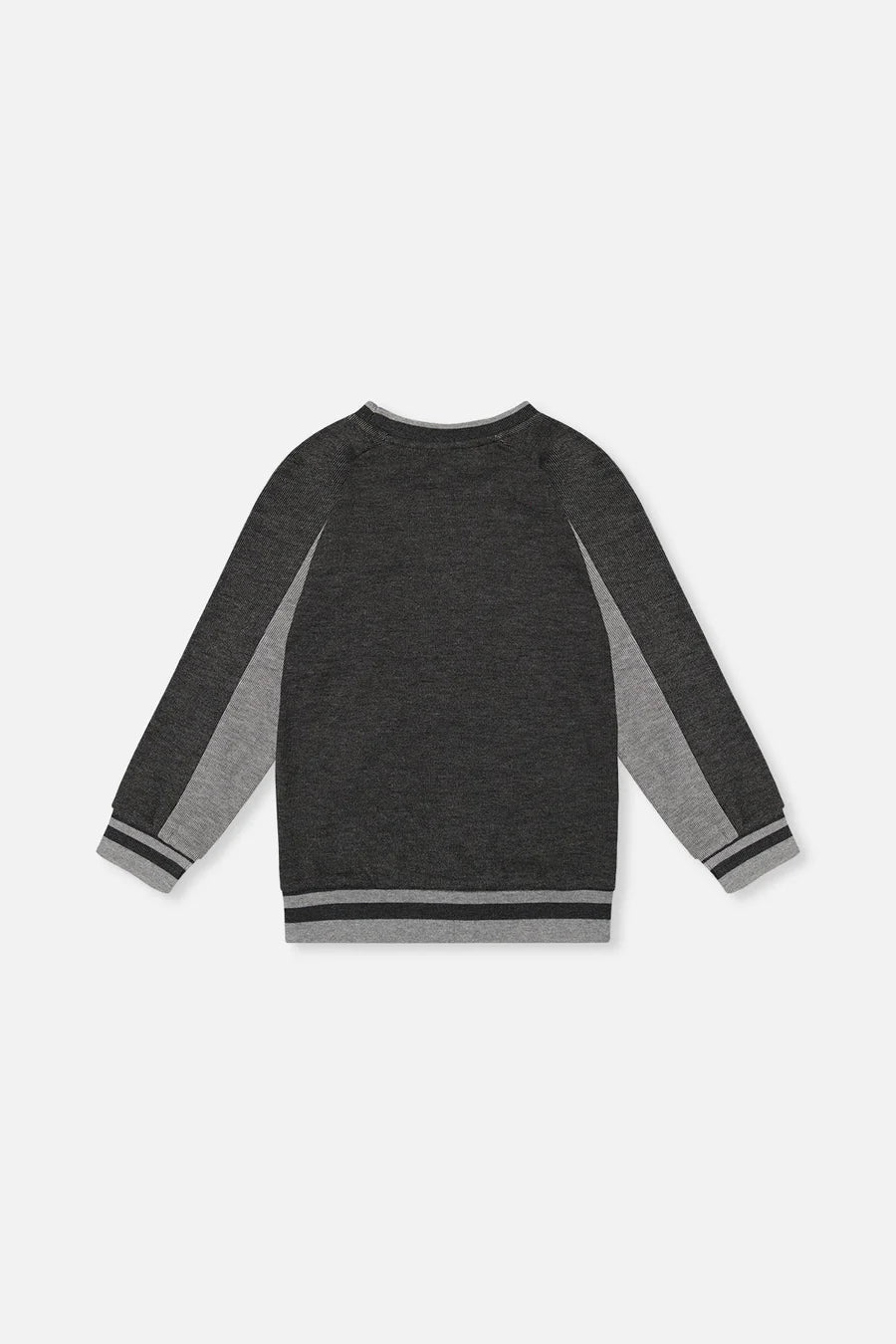 Deux Par Deux Soft Back Rib Sweater - Charcoal Mix