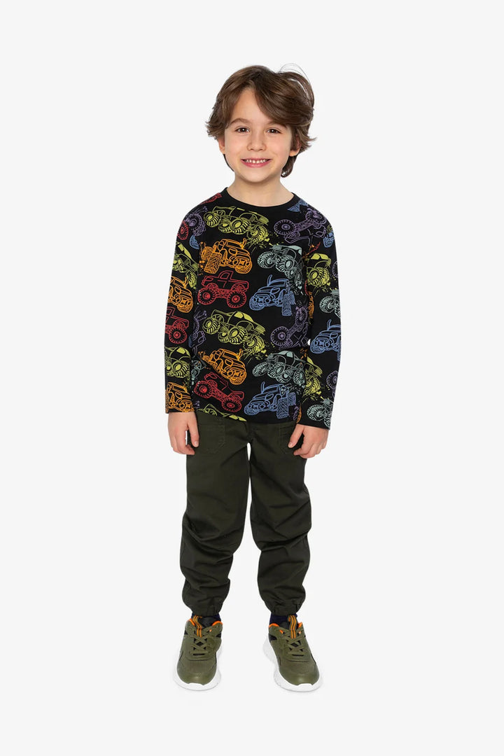 Deux Par Deux Organic Cotton T-Shirt - Monster Trucks