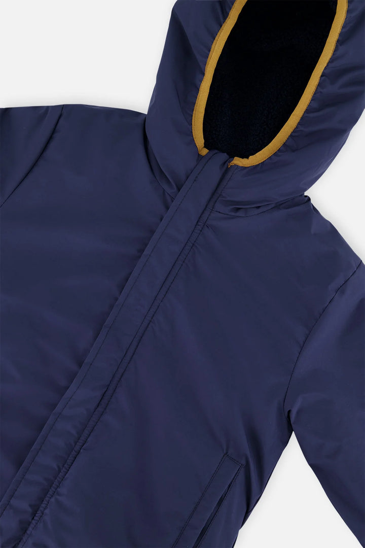 Deux Par Deux Reversible Mid-Season Jacket - Blue/Beige