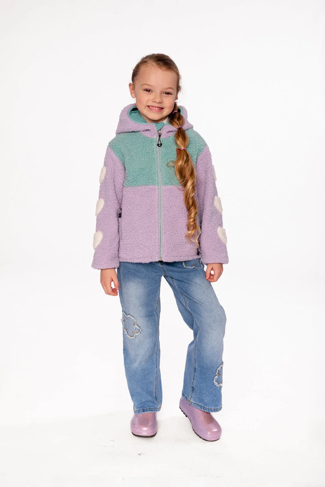 Deux Par Deux Reversible Mid-Season Jacket Pale Blue-Grey And Mauve