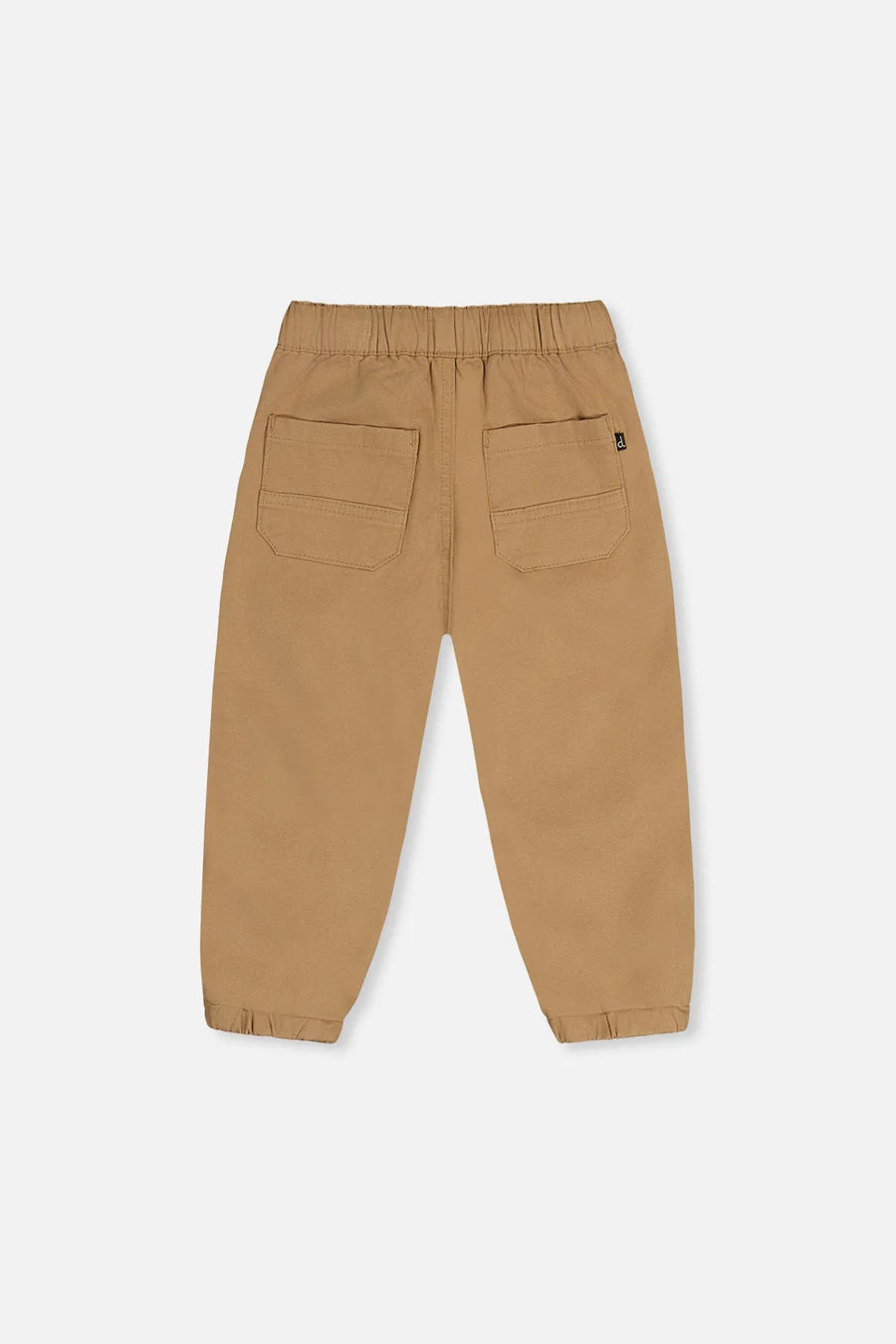 Deux Par Deux Stretch Canvas Jogger Pants with Patch - Tan