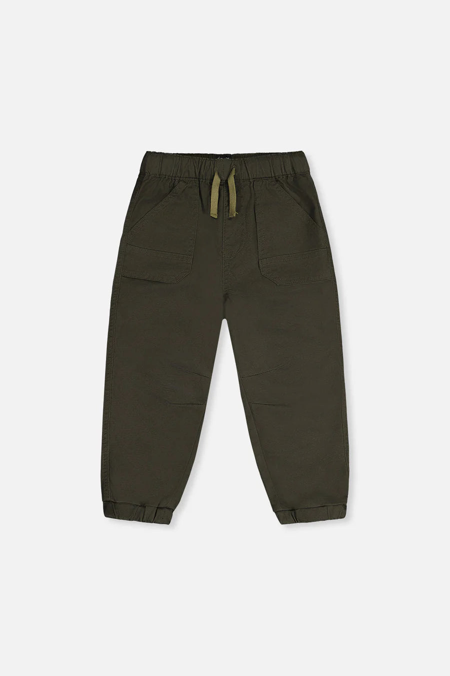 Deux Par Deux Stretch Canvas Jogger Pants with Patch - Beetle