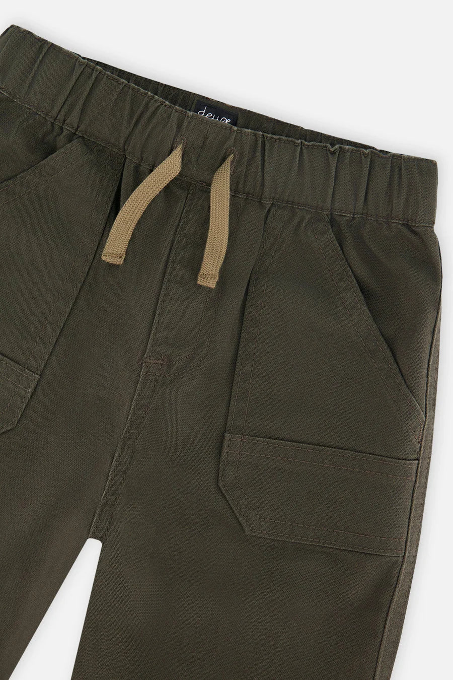 Deux Par Deux Stretch Canvas Jogger Pants with Patch - Beetle