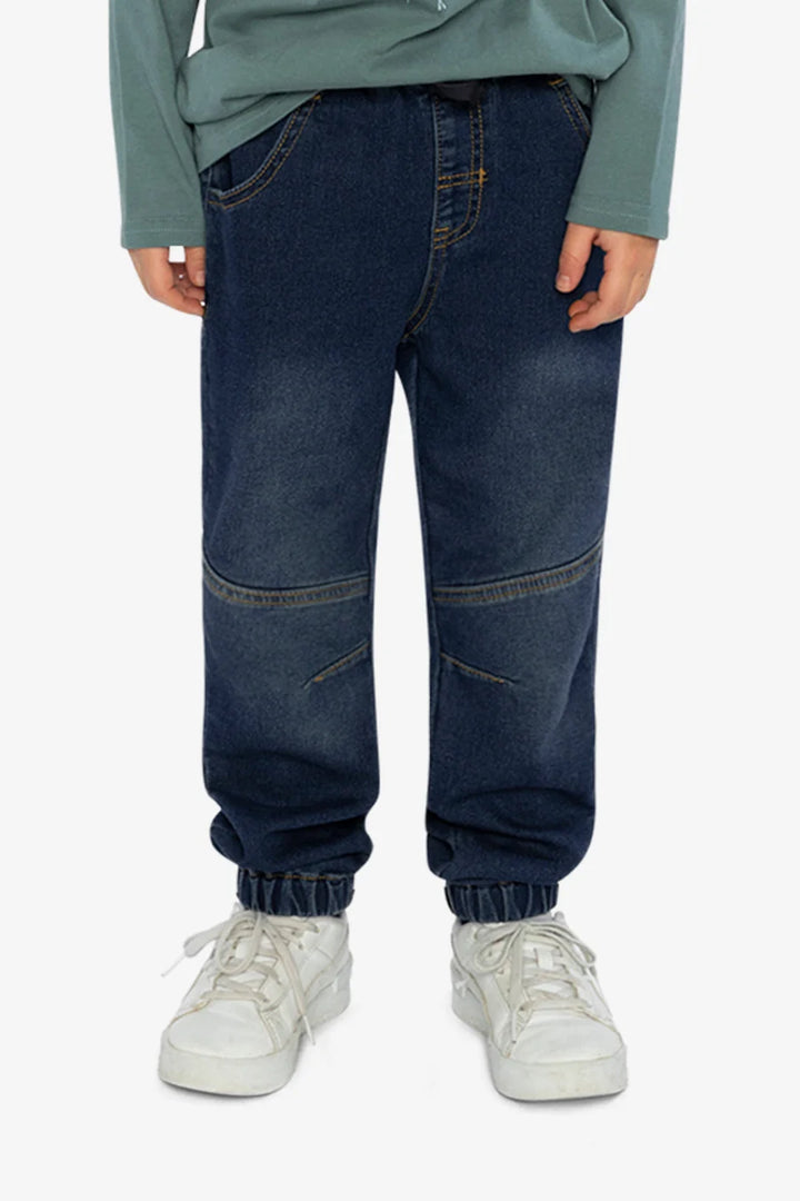 Deux Par Deux French Terry Denim Jogger Pants - Navy Denim