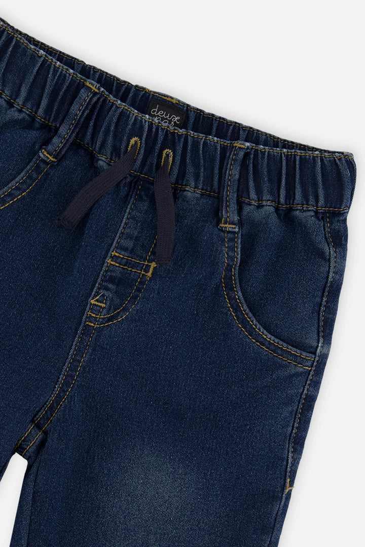 Deux Par Deux French Terry Denim Jogger Pants - Navy Denim