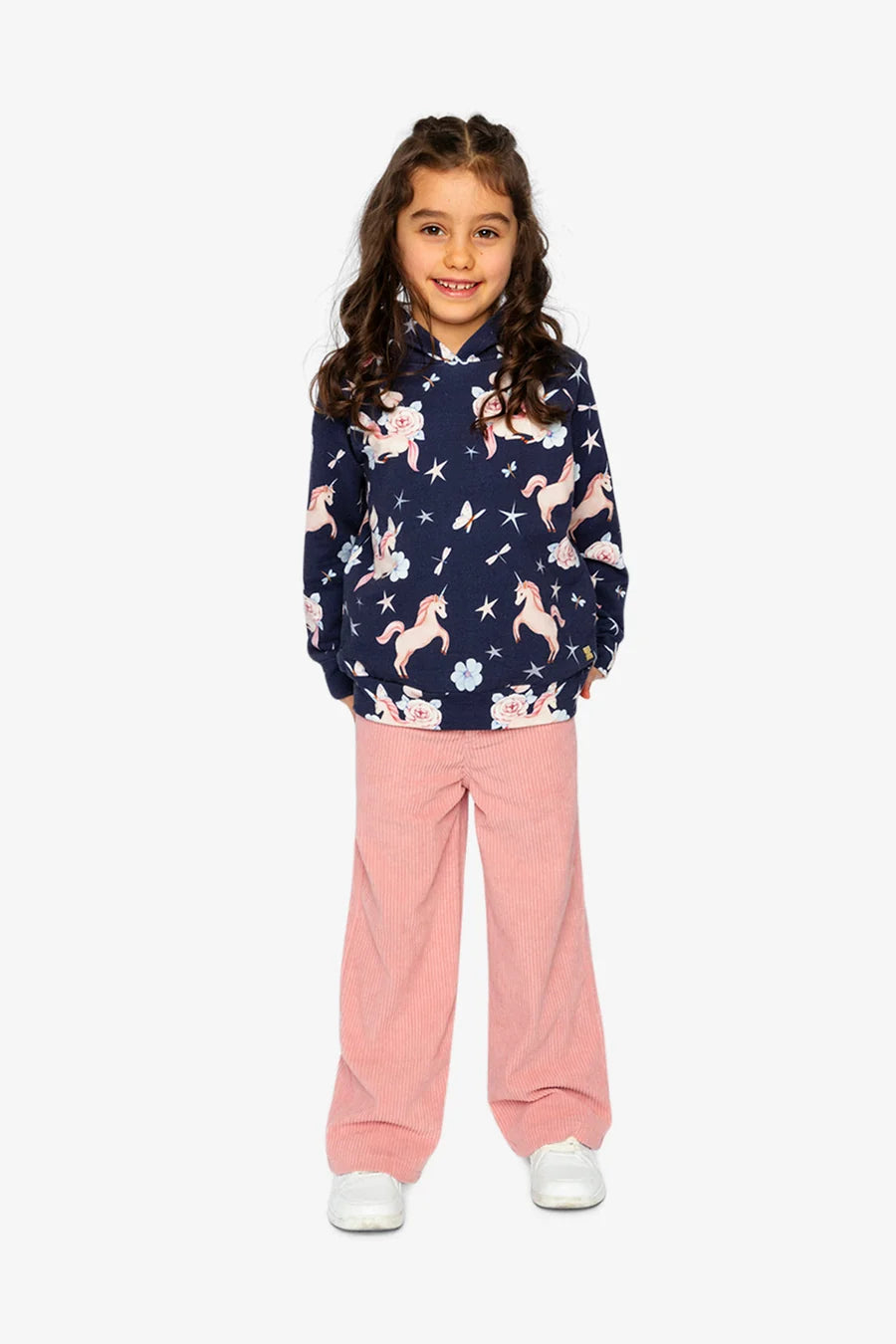 Deux Par Deux Stretch Corduroy Wide Leg Pant - Ash Rose/Pink