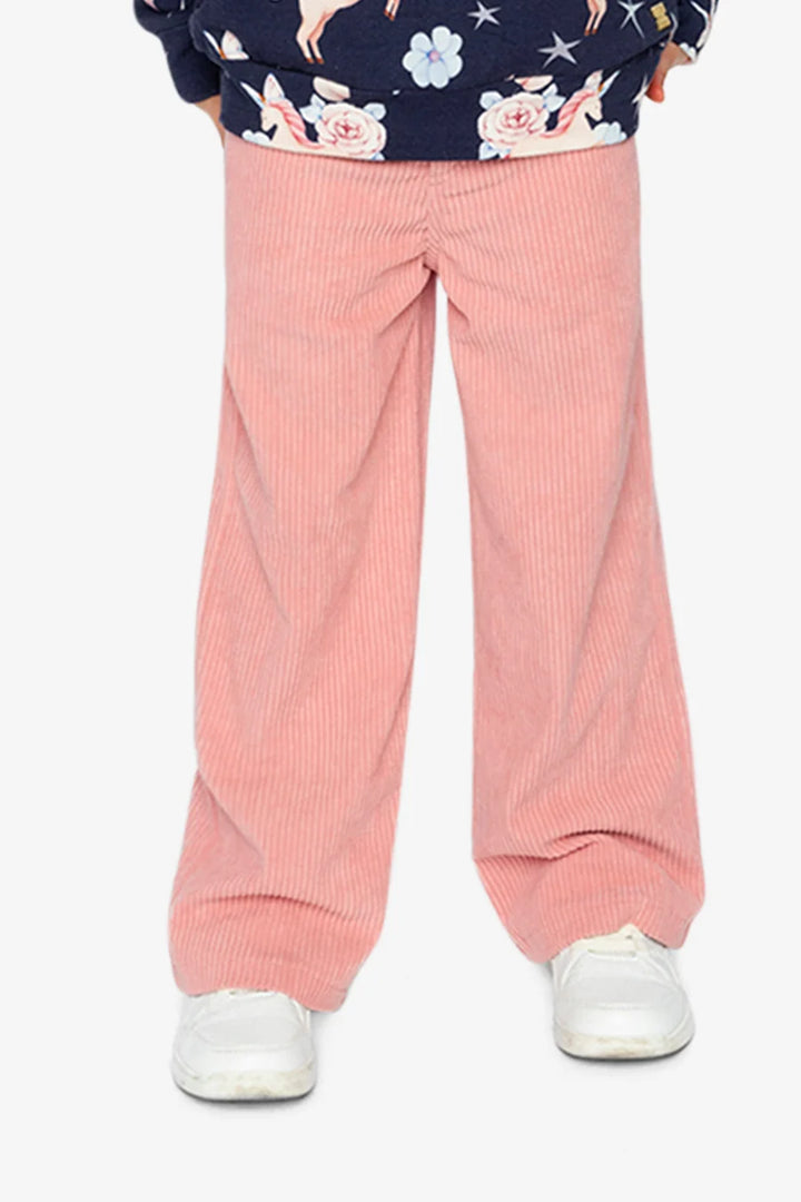 Deux Par Deux Stretch Corduroy Wide Leg Pant - Ash Rose/Pink