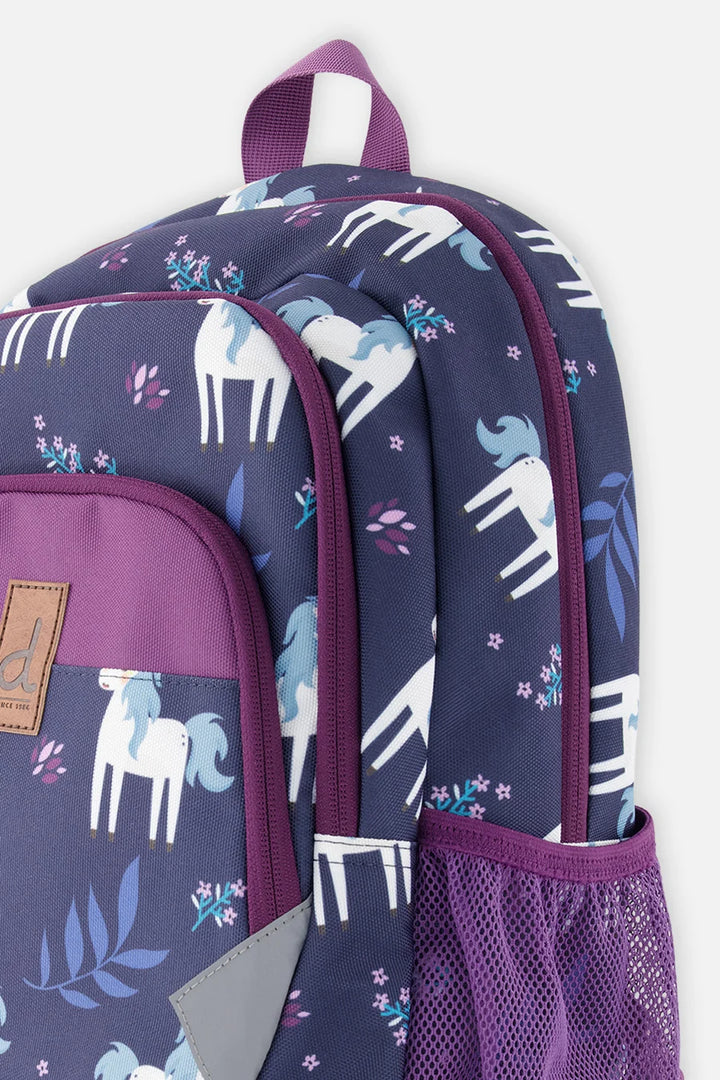Deux Par Deux Little Kids Backpack - Blue Unicorn Print