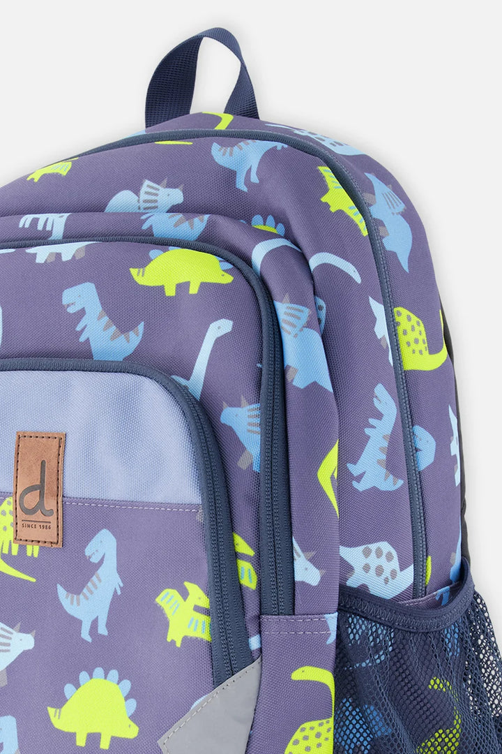 Deux Par Deux Little Kids Backpack - Blue Printed Dino