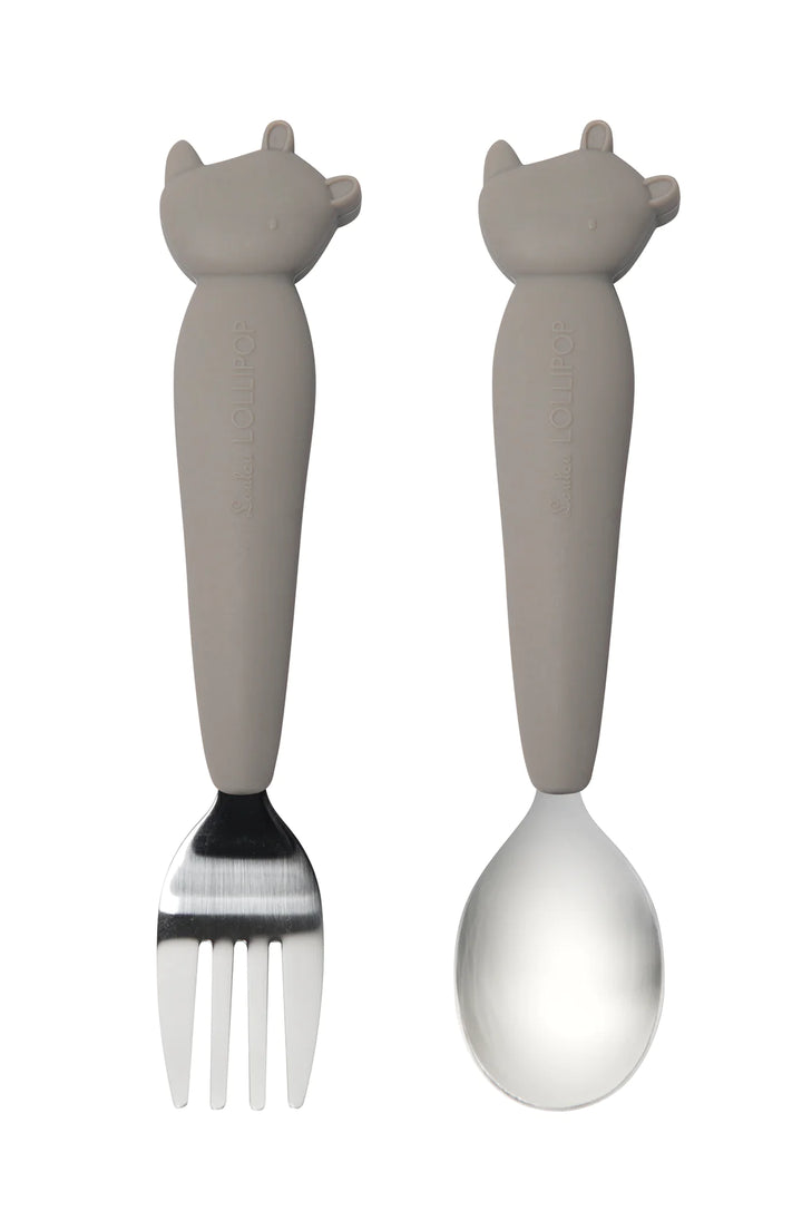 LouLou Lollipop Born to be Wild Toddler Spoon + Fork Sets