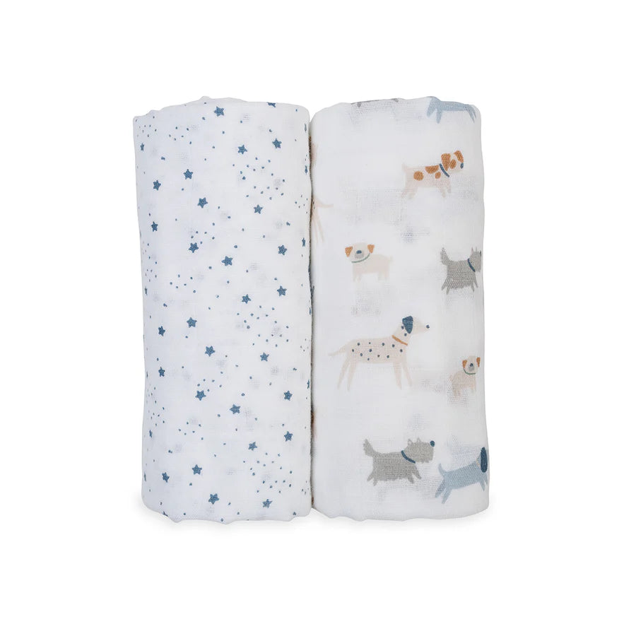 Lulujo Cotton Muslin Swaddles 2pk