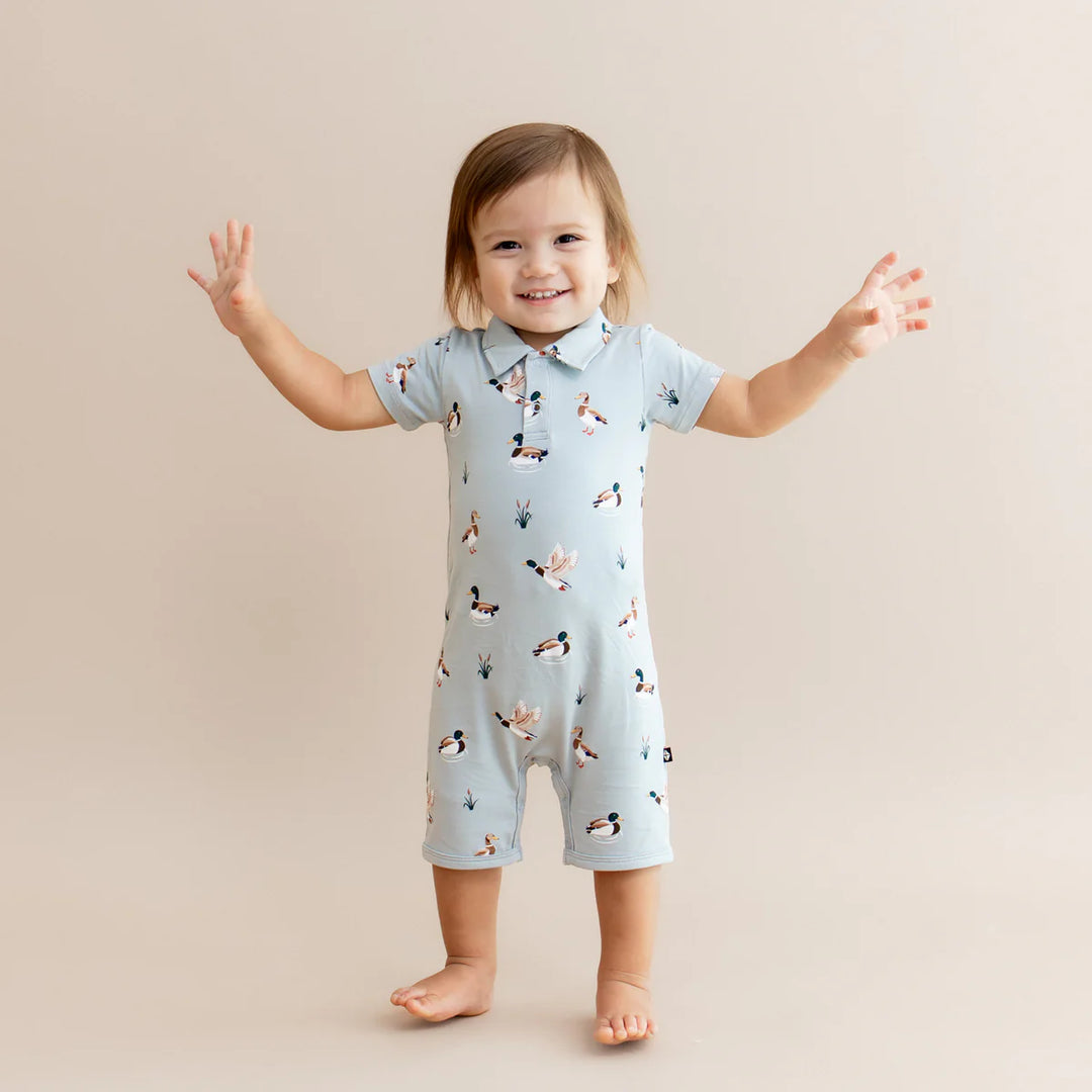 Kyte Baby Polo Shortall - Mallard Duck