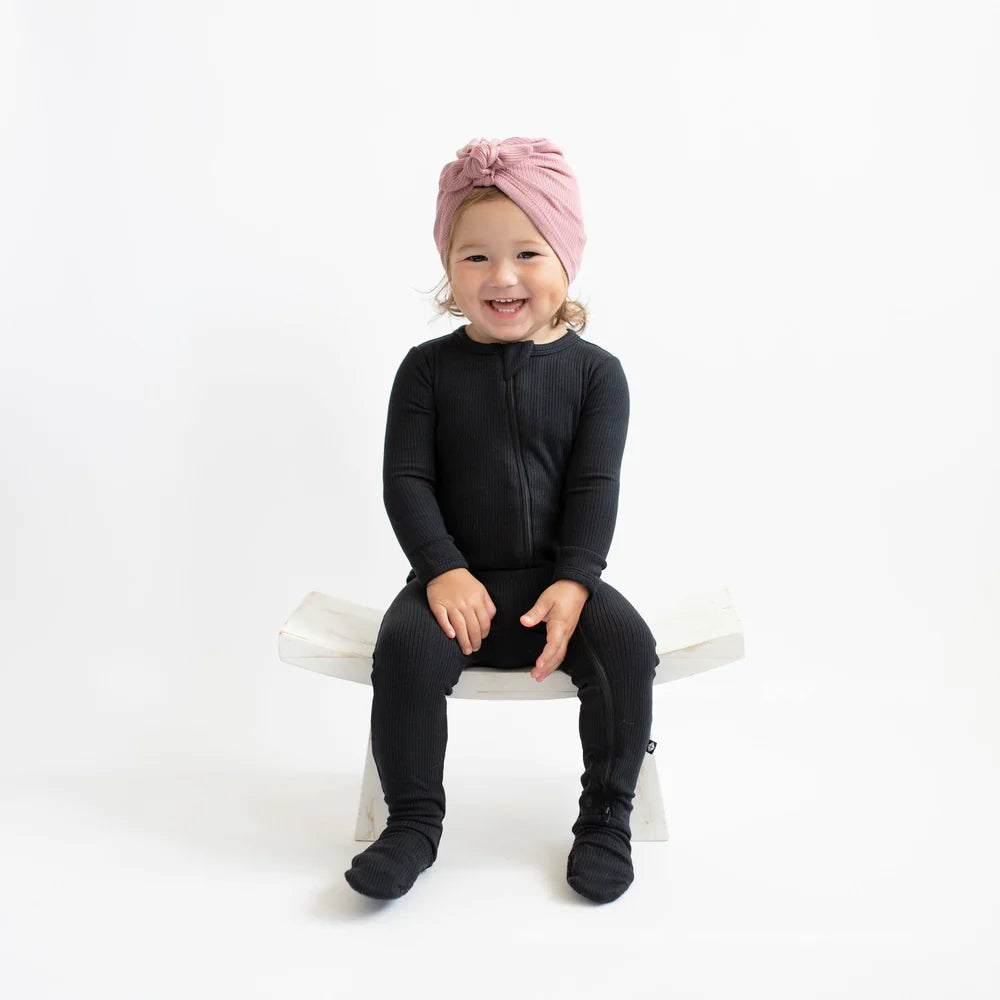 Kyte Baby Ribbed Zippered Footie - Midnight