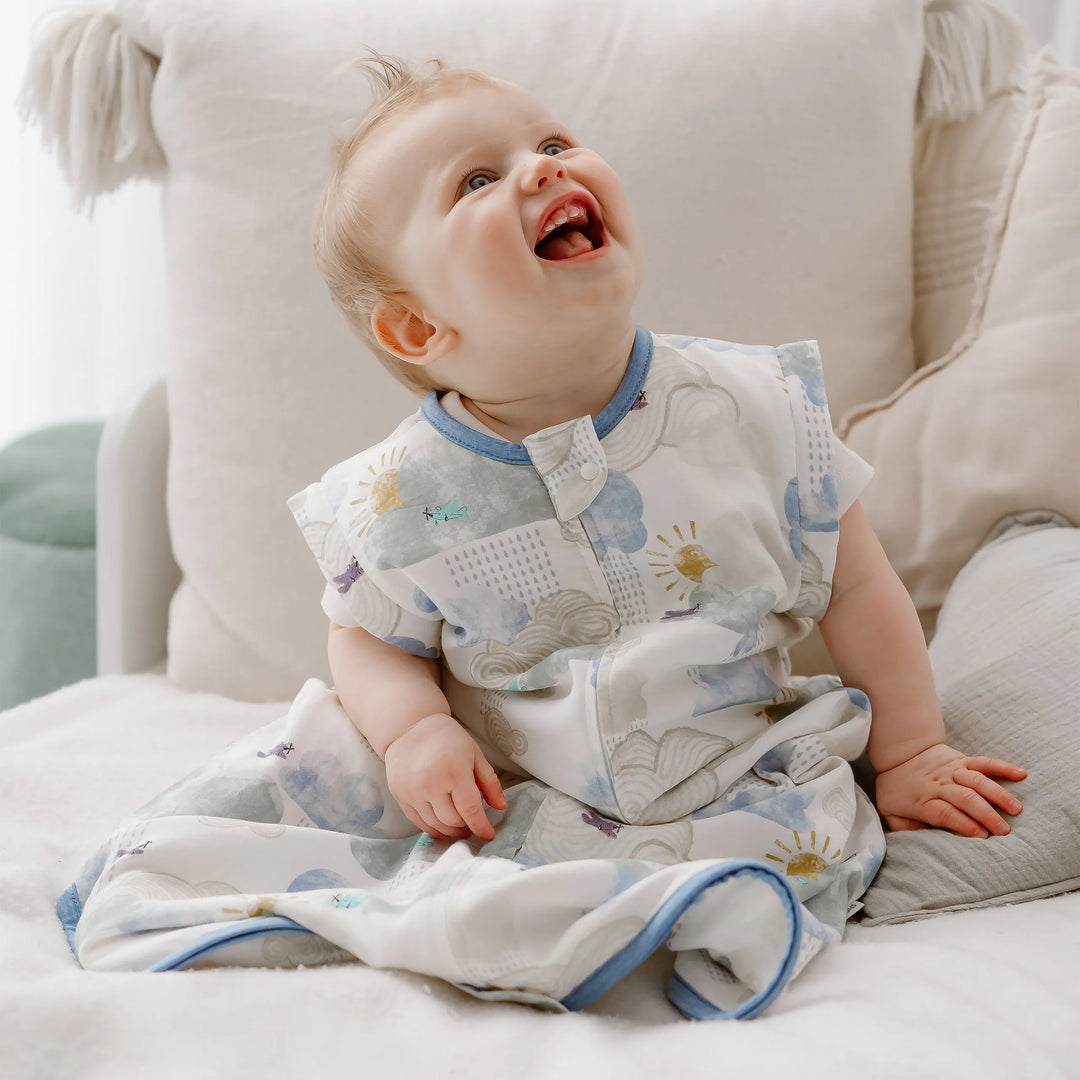 Nest Designs Removable 3/4 Sleeve 0.6 TOG Sleep Bag - Fluffy Puffs