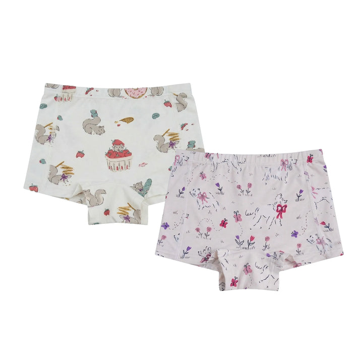 Nest Designs Girls Boy Short Underwear (2 pack) - Doggie Meadow/ Very Squirrelly