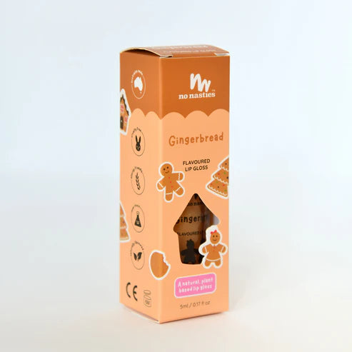 No Nasties Christmas Limited Edition Natural Kids Lip Gloss Gingerbread