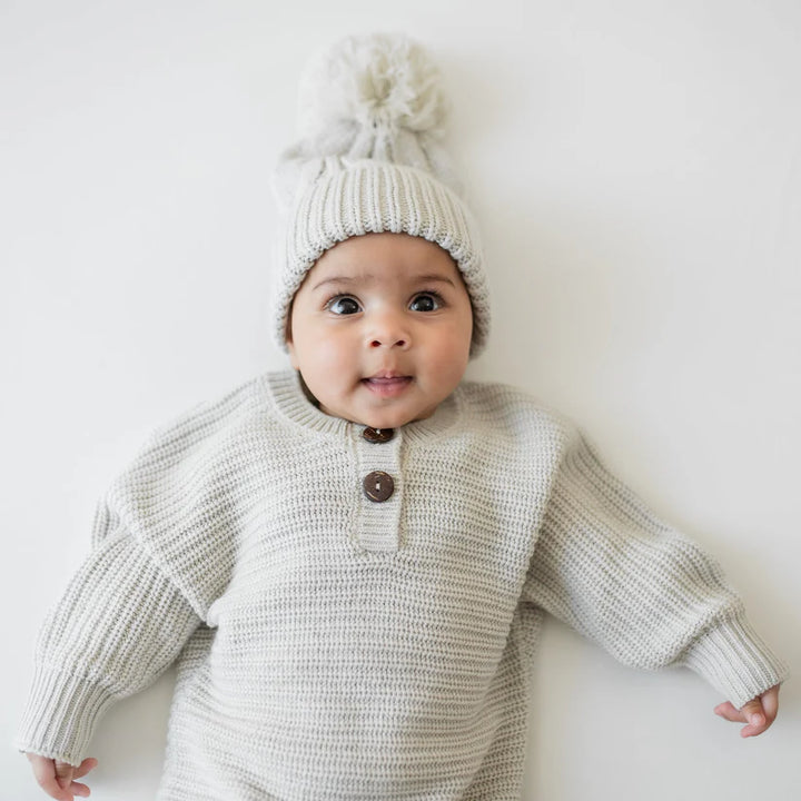 Kyte Baby Chunky Cable Knit Beanie  - Oat