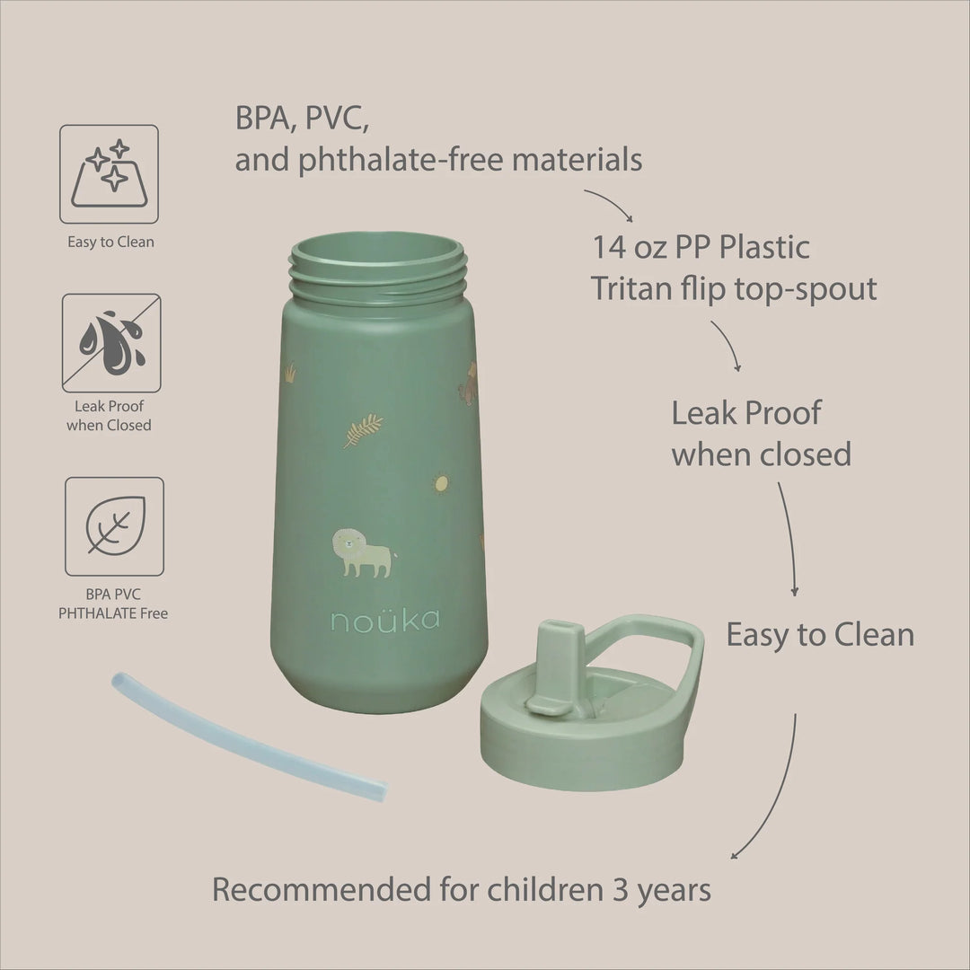 Nouka Flip-Top Straw Dinking Bottle 14oz