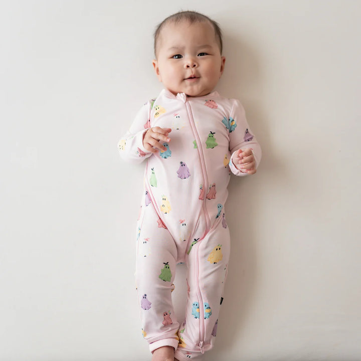 Kyte Baby Zippered Romper - Pastel Ghost