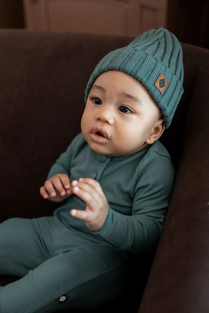 Kyte Baby Chunky Knit Ribbed Beanie - Pine