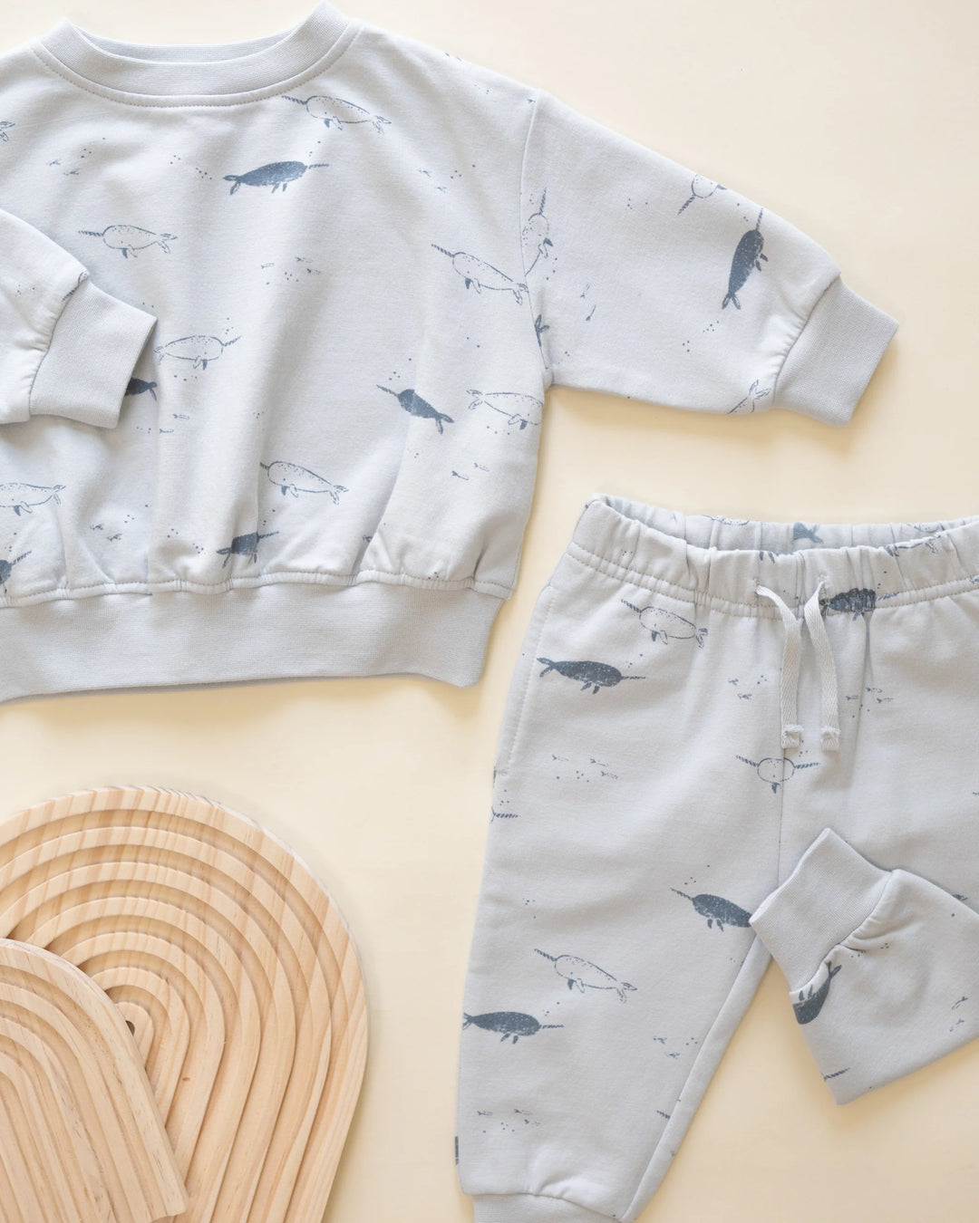 Quincy Mae Relaxed Fleece Sweatshirt - Narwhals