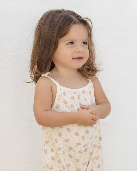 Quincy Mae Smocked Jumpsuit - Flower Field