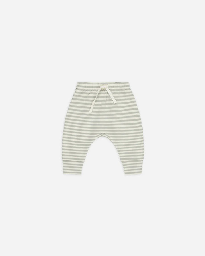 Quincy Mae Drawstring Pant - Sage Stripe