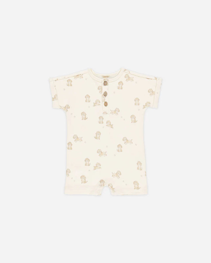 Quincy Mae Short Sleeve One-Piece - Puppies