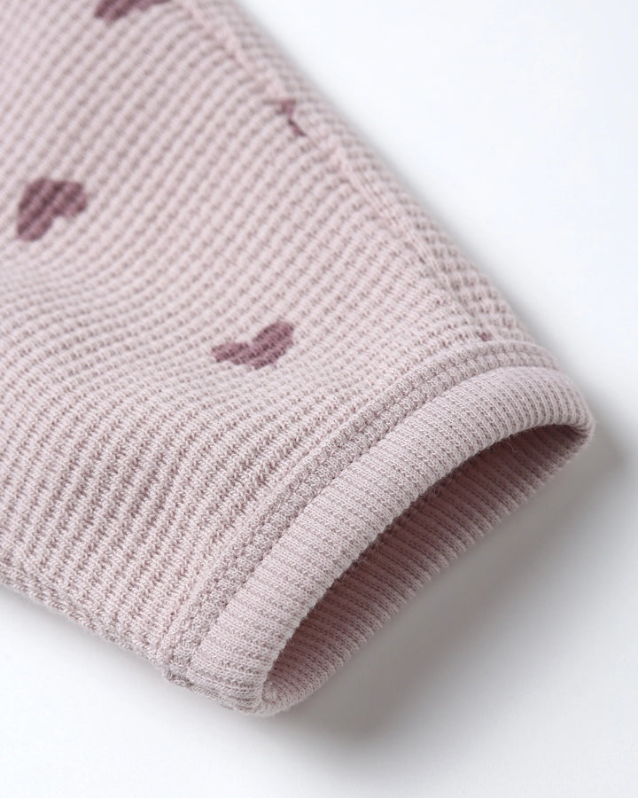 Quincy Mae Waffle Slouch Set - Hearts