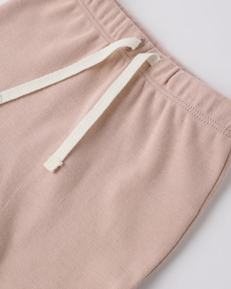 Quincy Mae Wrap Top &amp; Footed Pant Set - Blush