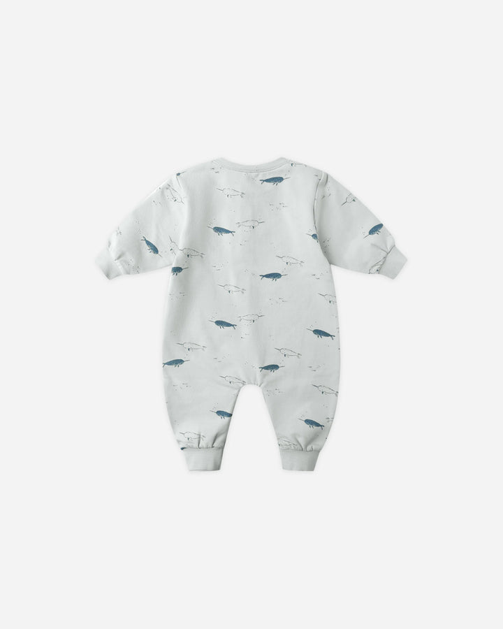 Quincy Mae Relaxed Fleece Jumpsuit - Narwhals