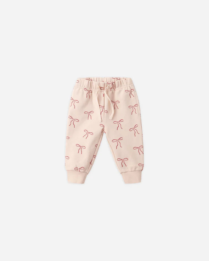 Quincy Mae Relaxed Fleece Sweatpant - Red Bows