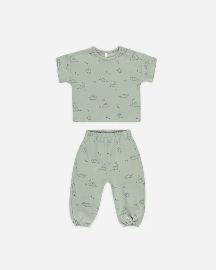 Quincy Mae Jersey Tee &amp; Pants Set - Dino