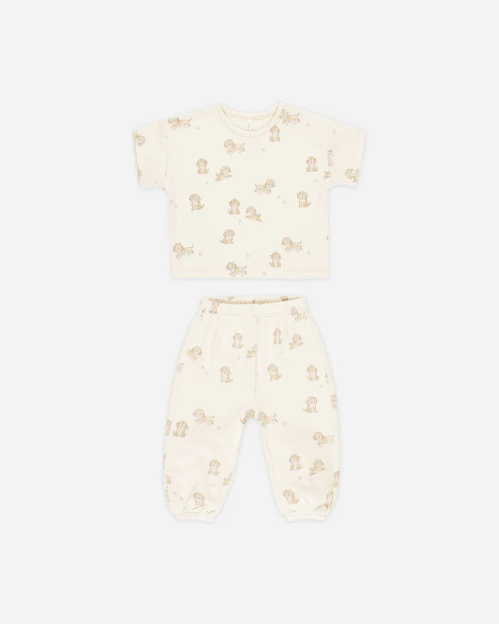 Quincy Mae Jersey Tee &amp; Pant Set - Puppies