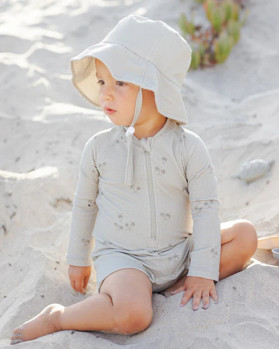 Quincy Mae Long Sleeve One-Piece Rashgaurd - Palm