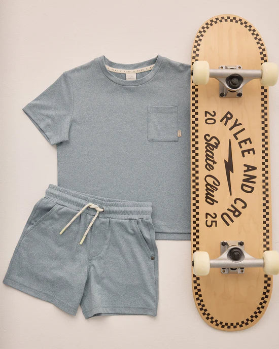 Rylee &amp; Cru Cove Essential Pocket Tee - Heathered Ocean
