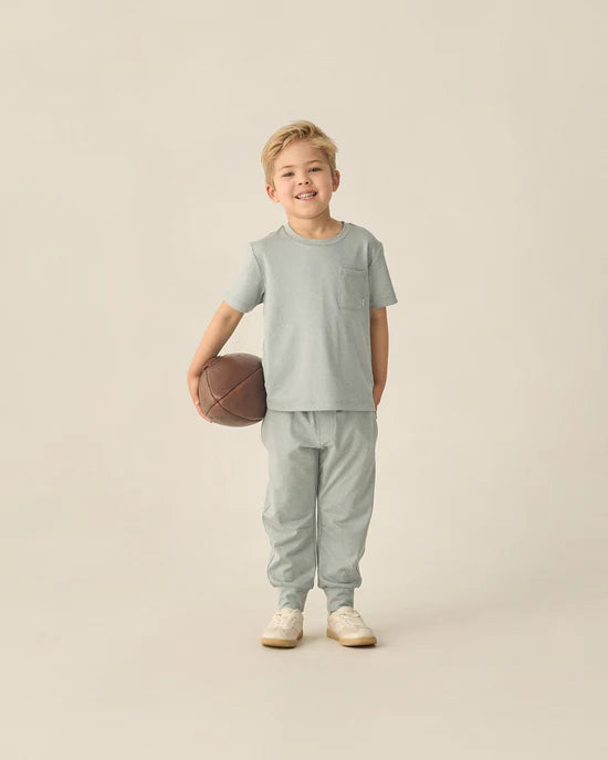 Rylee and Cru Cove Essential Pocket Tee - Heathered Sea Green