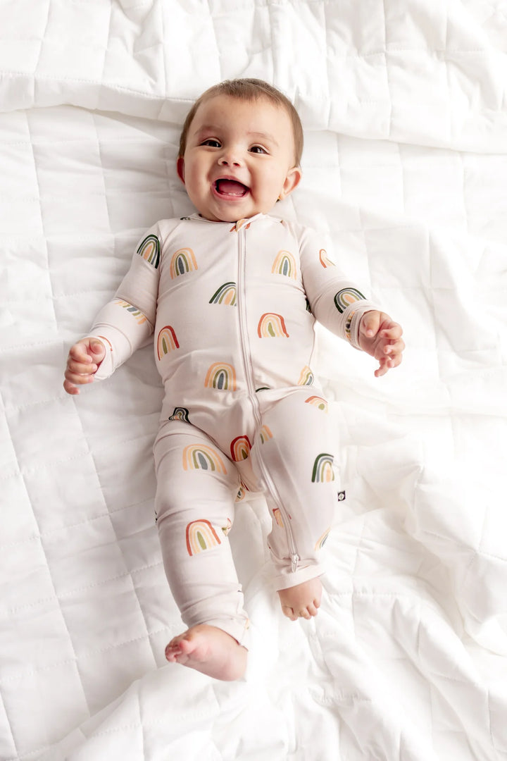 Kyte Baby Zippered Romper - Retro Rainbow