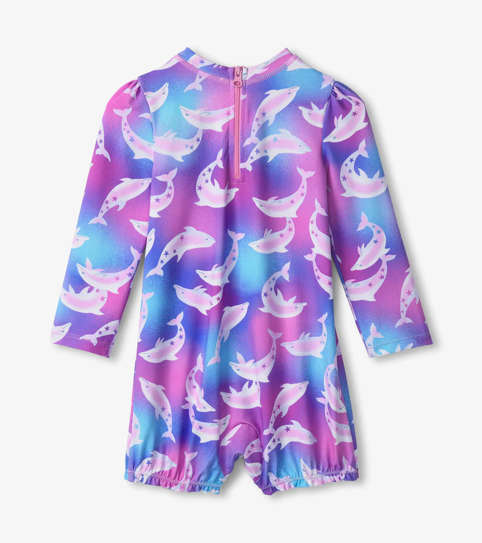 Hatley Baby Rashguard Swimsuit -Airbrush Dolphins