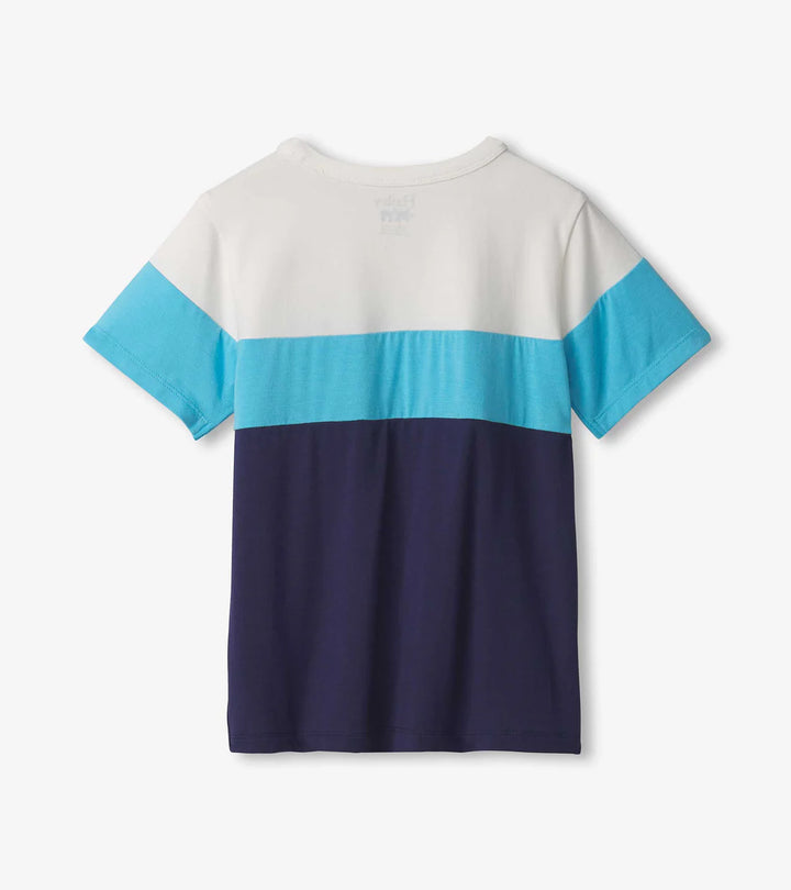 Hatley Bamboo Tee - Patriot Blue Color Block