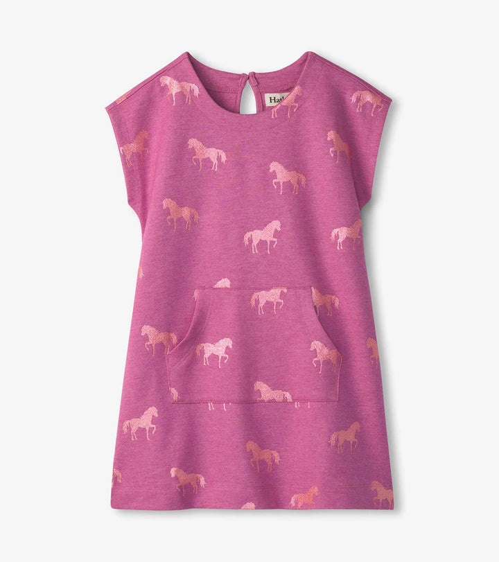 Hatley Terry Slouchy Dress - Shimmer Horses